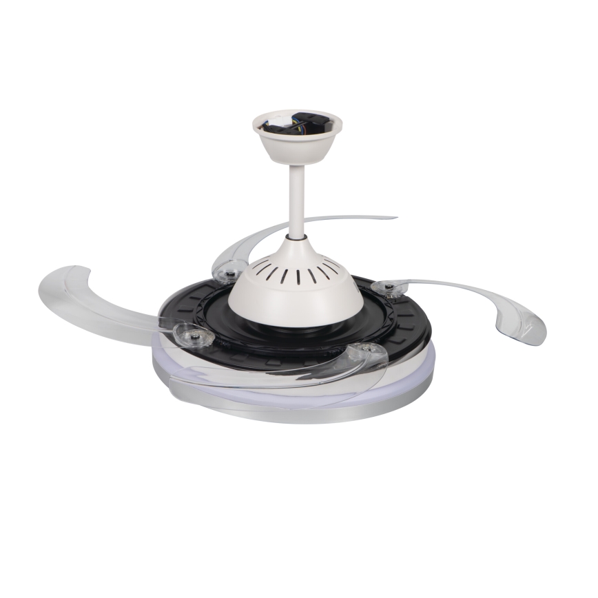 LED Dimmable Ceiling Light with Fan PLAVE LED/36W/230V 3000-6500K Silver/White + Remote Control
