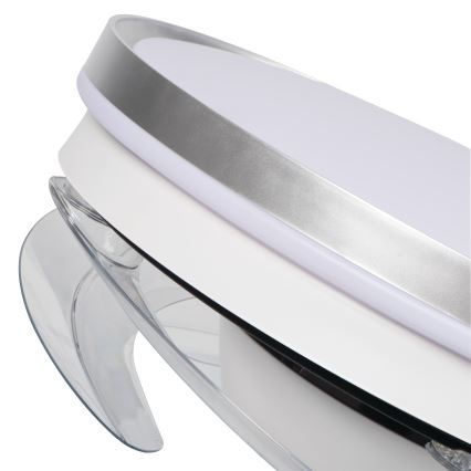 LED Dimmable Ceiling Light with Fan PLAVE LED/36W/230V 3000-6500K Silver/White + Remote Control