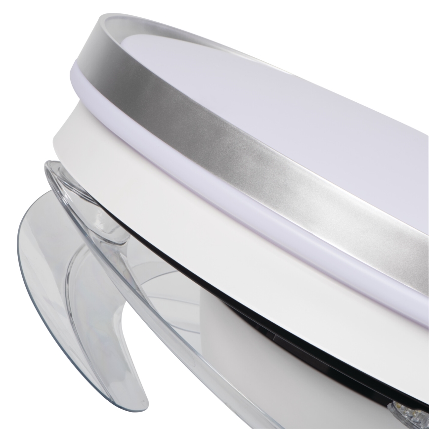 LED Dimmable Ceiling Light with Fan PLAVE LED/36W/230V 3000-6500K Silver/White + Remote Control