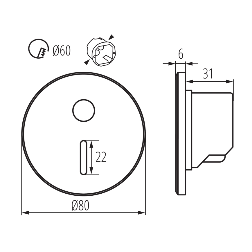 LED staircase light with motion and dusk sensor MAGNIK LED/1,7W/230V 2700/3300/3900/4600/5700K white round