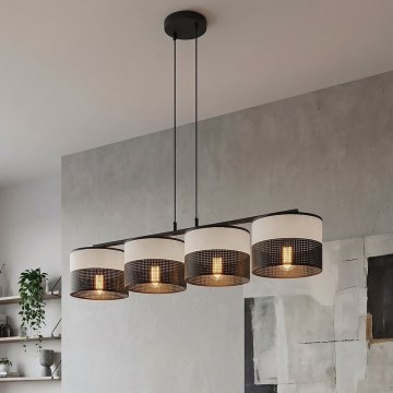 KARBON cable-hung chandelier 4xE27/15W/230V black/grey