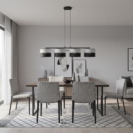 KARBON cable-hung chandelier 4xE27/15W/230V black/grey