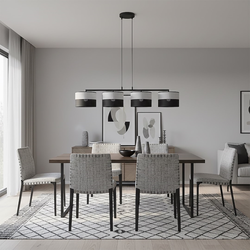 KARBON cable-hung chandelier 4xE27/15W/230V black/grey