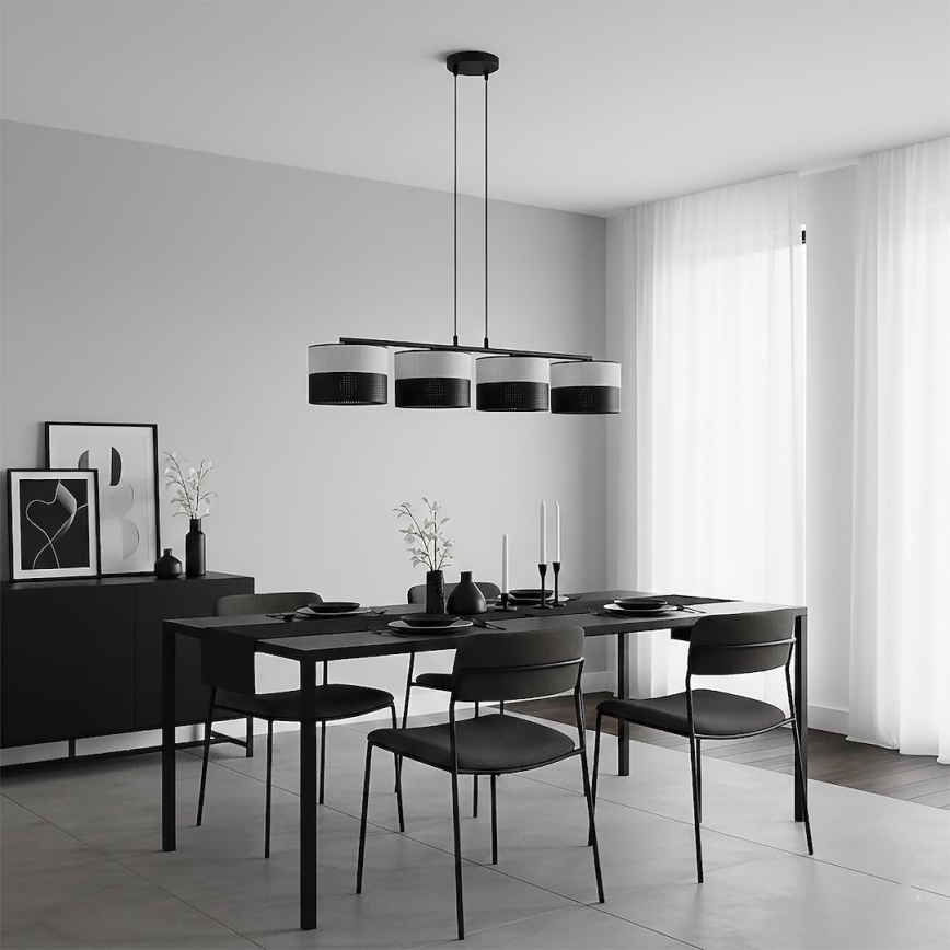 KARBON cable-hung chandelier 4xE27/15W/230V black/grey