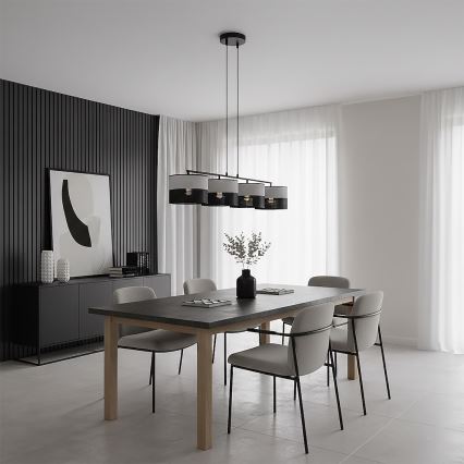 KARBON cable-hung chandelier 4xE27/15W/230V black/grey