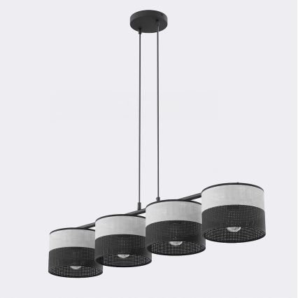 KARBON cable-hung chandelier 4xE27/15W/230V black/grey