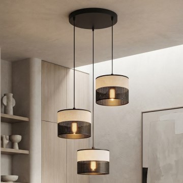 KARBON Cable Pendant Lamp 3xE27/15W/230V Black/Grey