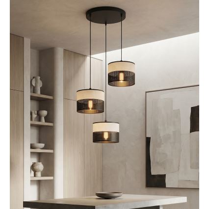 KARBON Cable Pendant Lamp 3xE27/15W/230V Black/Grey