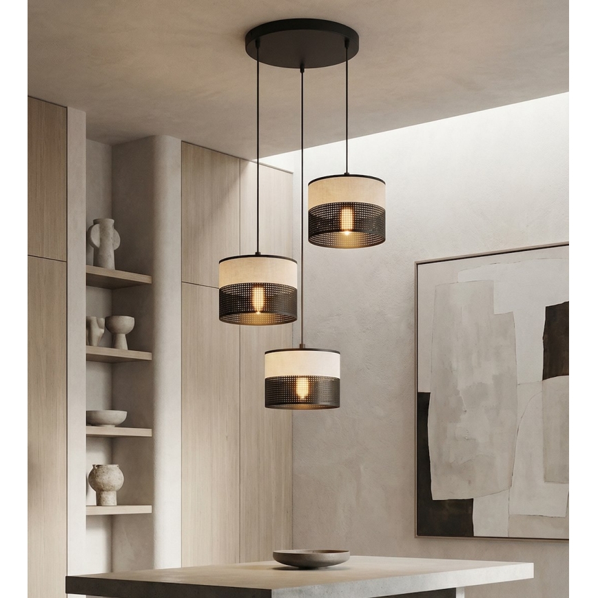 KARBON Cable Pendant Lamp 3xE27/15W/230V Black/Grey
