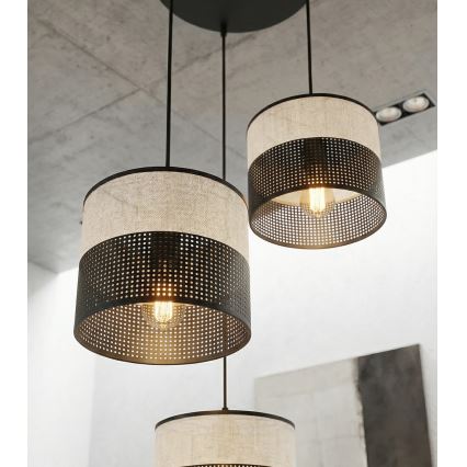 KARBON Cable Pendant Lamp 3xE27/15W/230V Black/Grey