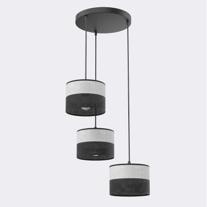 KARBON Cable Pendant Lamp 3xE27/15W/230V Black/Grey
