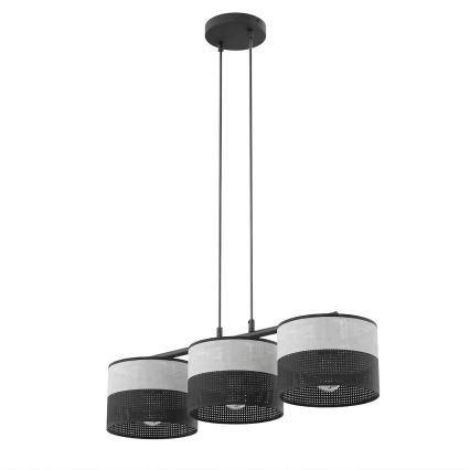 KARBON Cable Pendant Light 3x E27/15W/230V, Black/Grey