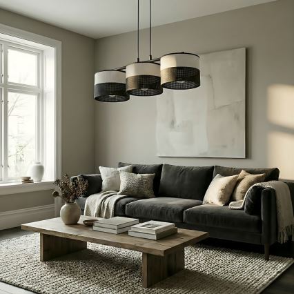 KARBON Cable Pendant Light 3x E27/15W/230V, Black/Grey