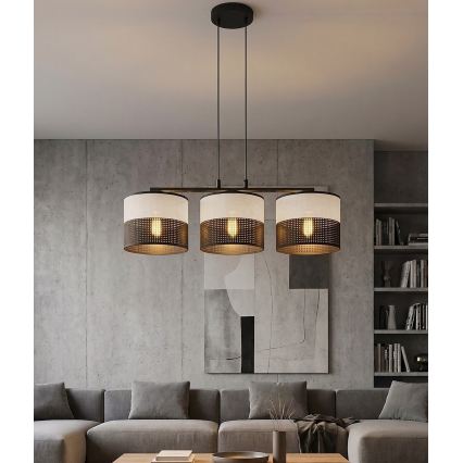 KARBON Cable Pendant Light 3x E27/15W/230V, Black/Grey