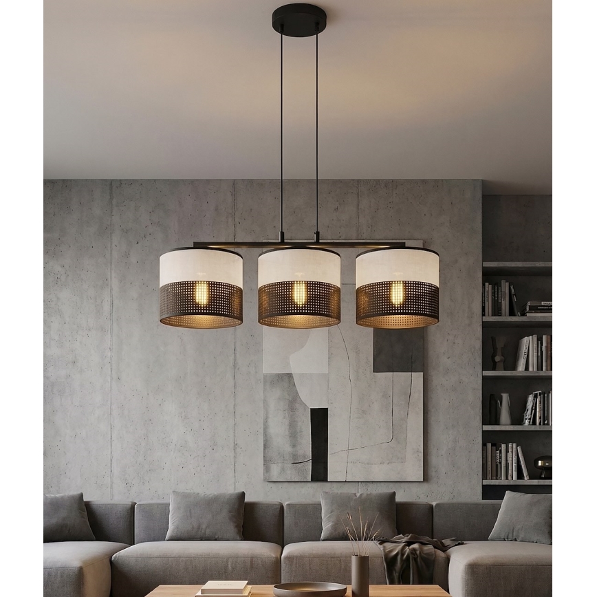 KARBON Cable Pendant Light 3x E27/15W/230V, Black/Grey
