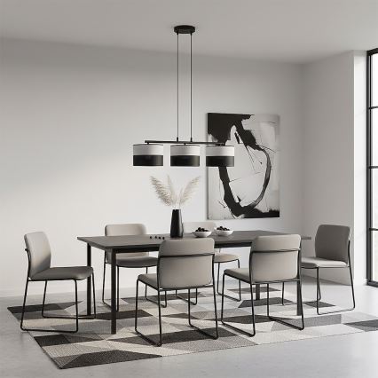 KARBON Cable Pendant Light 3x E27/15W/230V, Black/Grey