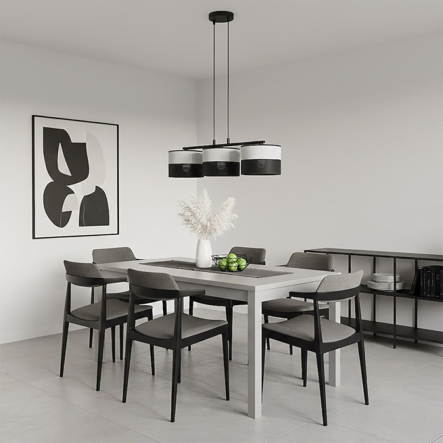 KARBON Cable Pendant Light 3x E27/15W/230V, Black/Grey