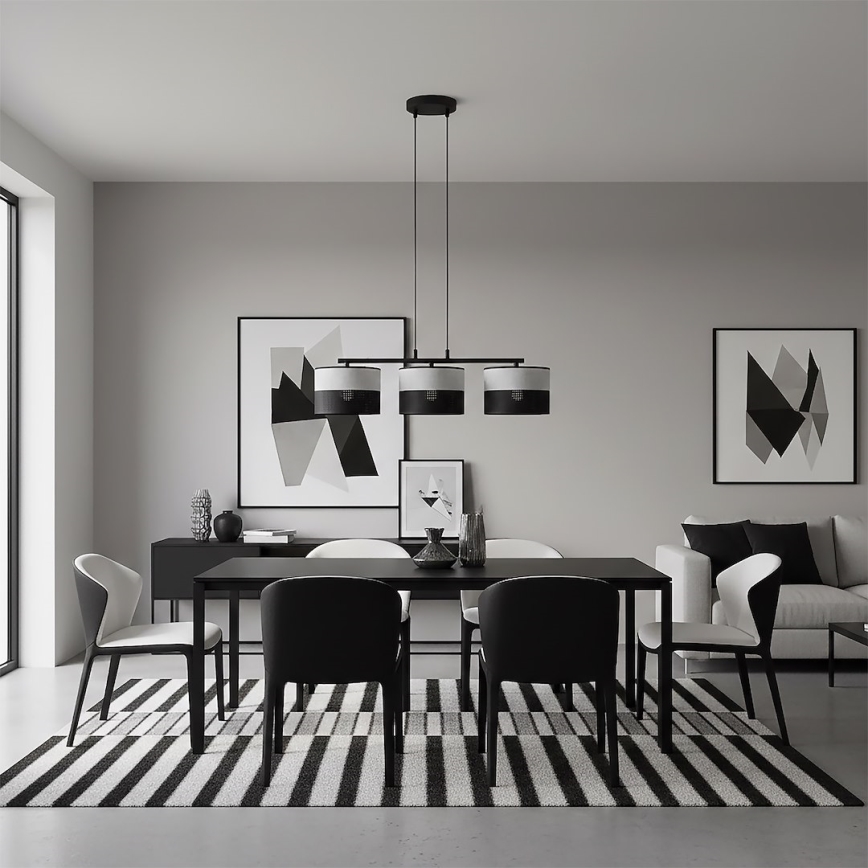 KARBON Cable Pendant Light 3x E27/15W/230V, Black/Grey