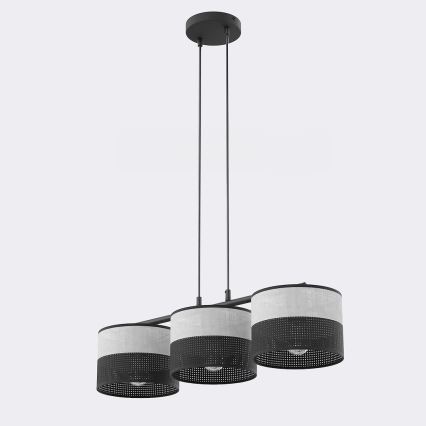 KARBON Cable Pendant Light 3x E27/15W/230V, Black/Grey