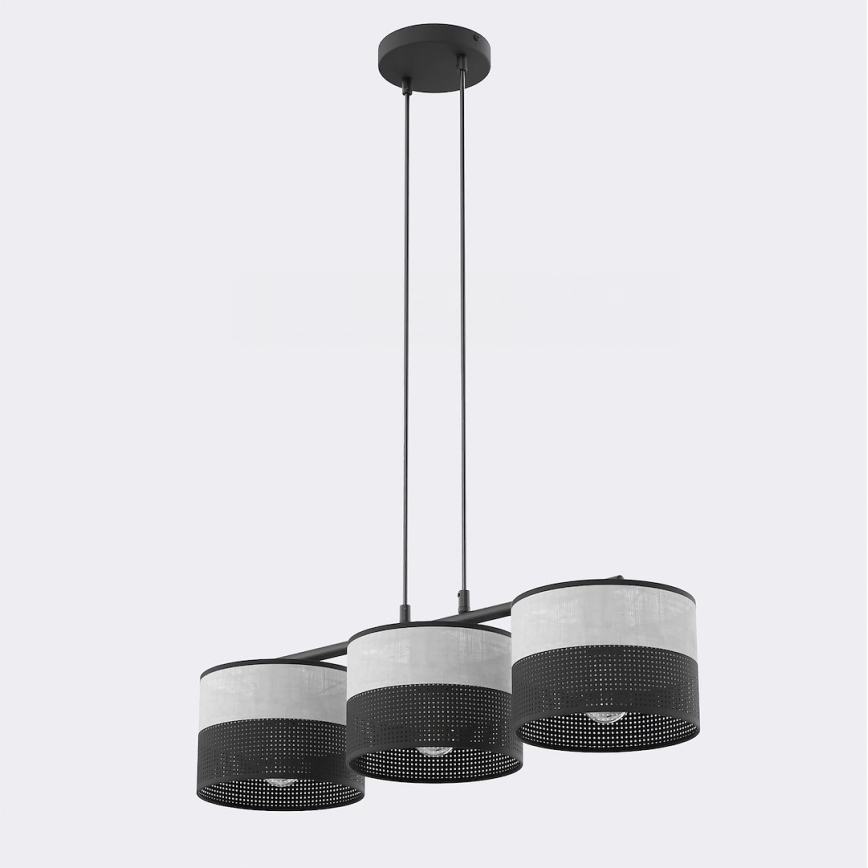 KARBON Cable Pendant Light 3x E27/15W/230V, Black/Grey