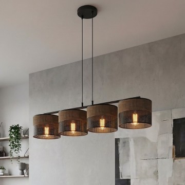 KARBON Cable Pendant Light 4xE27/15W/230V Black/Brown