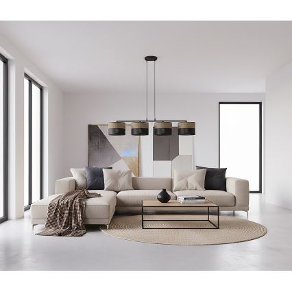 KARBON Cable Pendant Light 4xE27/15W/230V Black/Brown