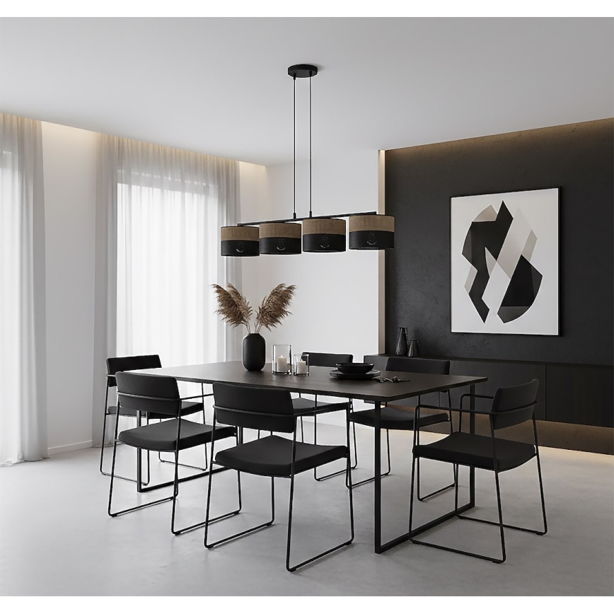 KARBON Cable Pendant Light 4xE27/15W/230V Black/Brown