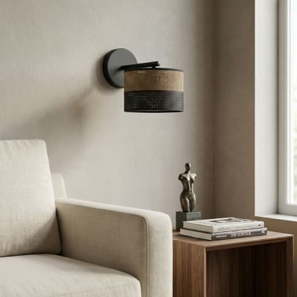 KARBON Wall Lamp 1xE27/15W/230V Black/Brown