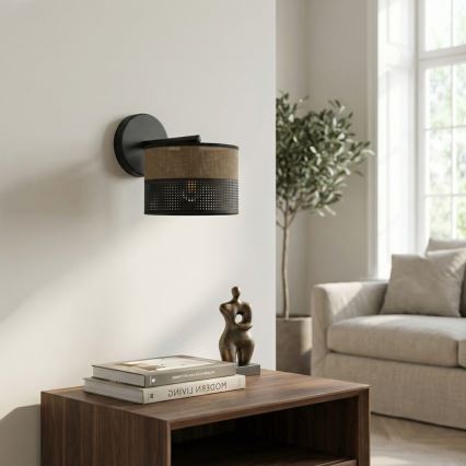 KARBON Wall Lamp 1xE27/15W/230V Black/Brown