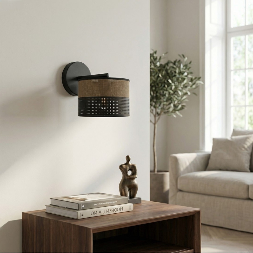 KARBON Wall Lamp 1xE27/15W/230V Black/Brown