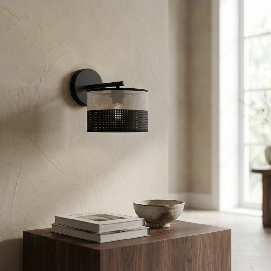 KARBON Wall Light 1x E27/15W/230V Black/Gray