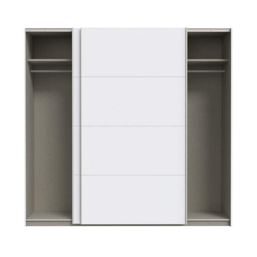 KARO mirrored wardrobe 220x210 cm white