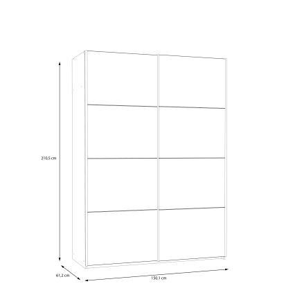 KARO Wardrobe 150x210 cm White/Artisan Oak