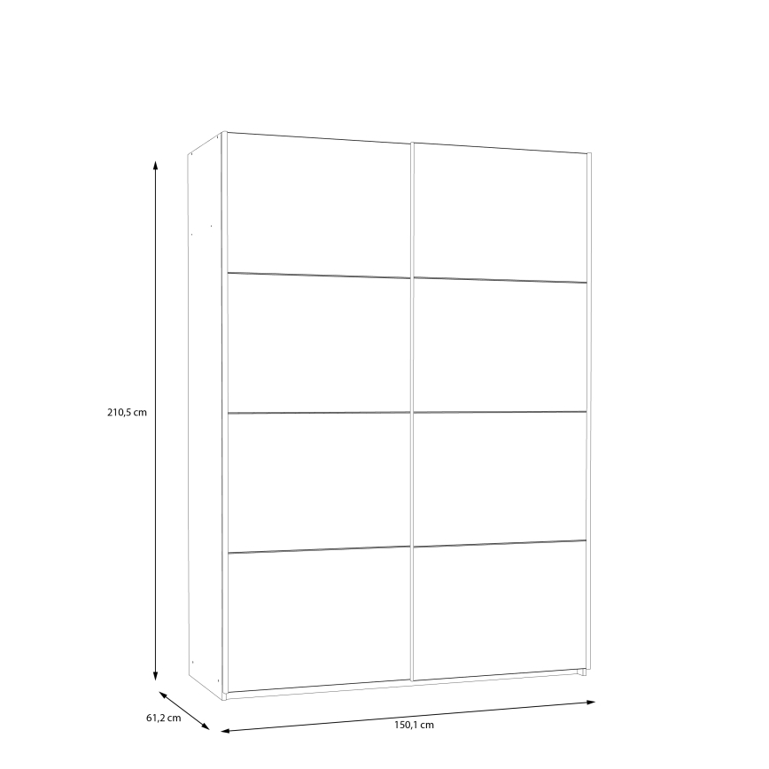 KARO Wardrobe 150x210 cm White/Artisan Oak