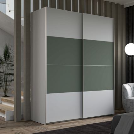 KARO Wardrobe 170 x 210 cm, Grey/Green