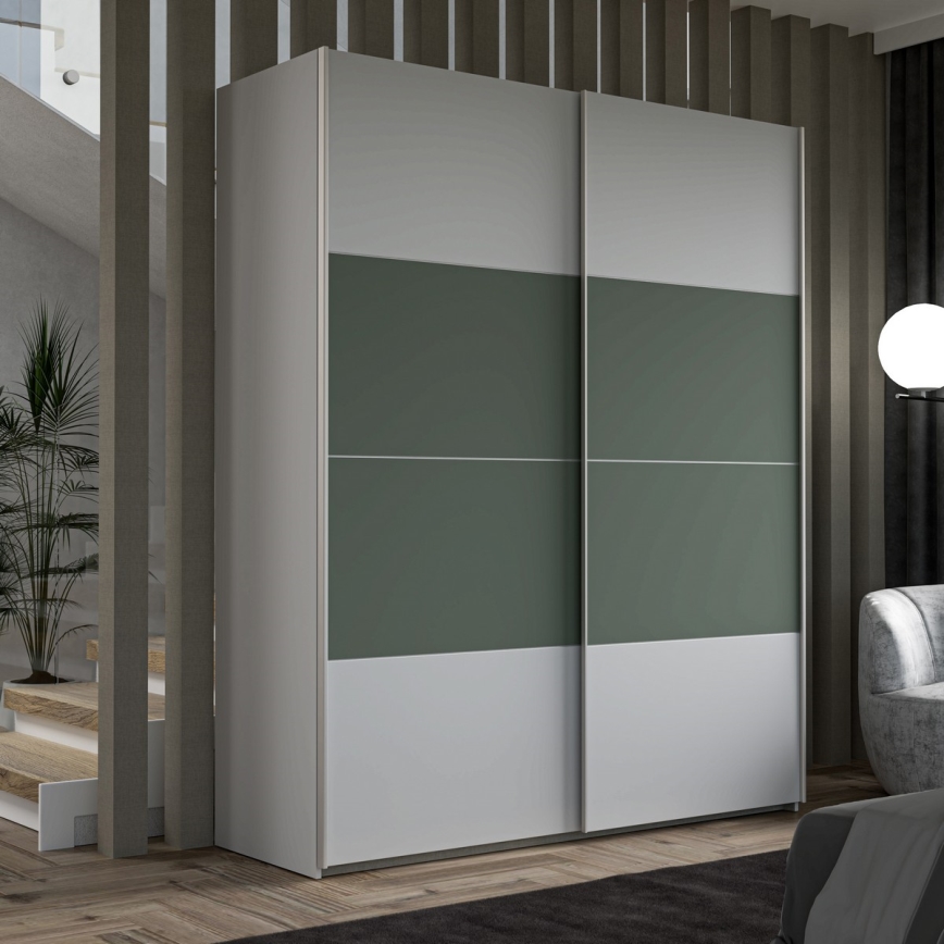 KARO Wardrobe 170 x 210 cm, Grey/Green