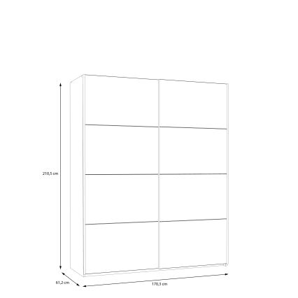 KARO Wardrobe 170 x 210 cm, Grey/Green