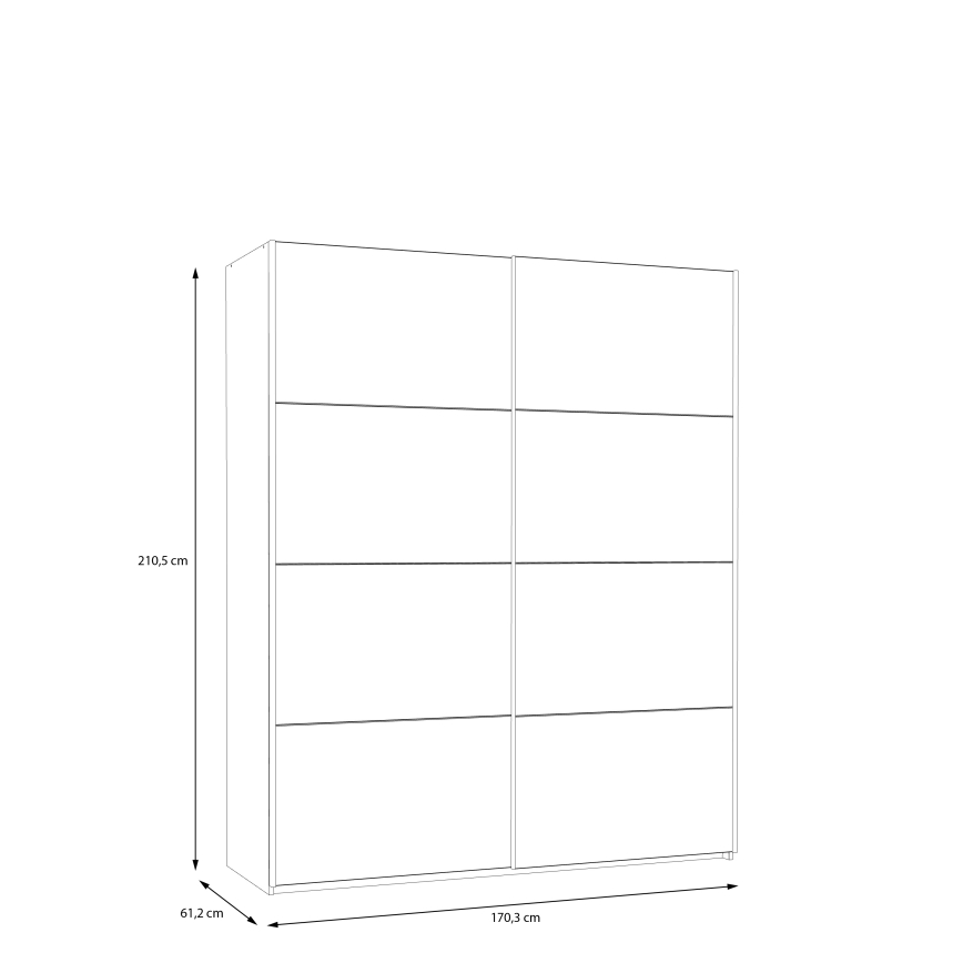 KARO Wardrobe 170 x 210 cm, Grey/Green