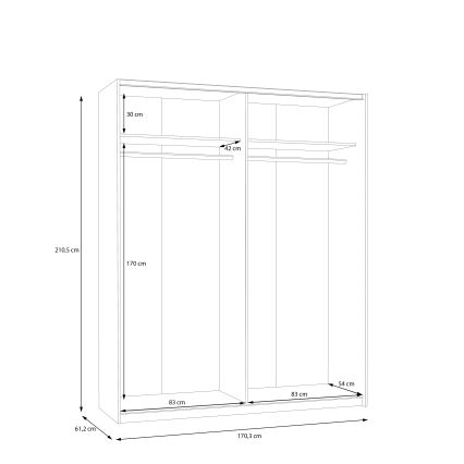 KARO Wardrobe 170x210 cm White