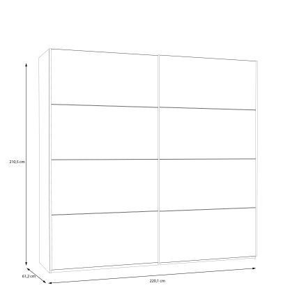 KARO Wardrobe 220 x 210 x 61 cm, White