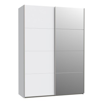 KARO Wardrobe with Mirror, 150 x 210 cm, White