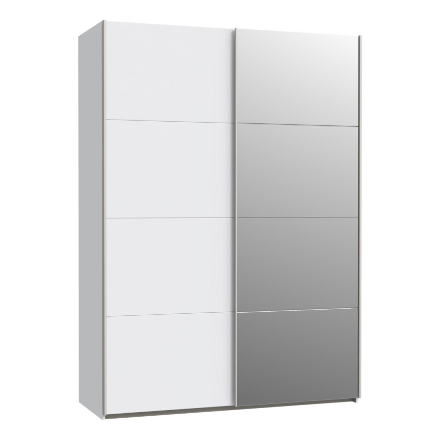 KARO Wardrobe with Mirror 150x210 cm, White