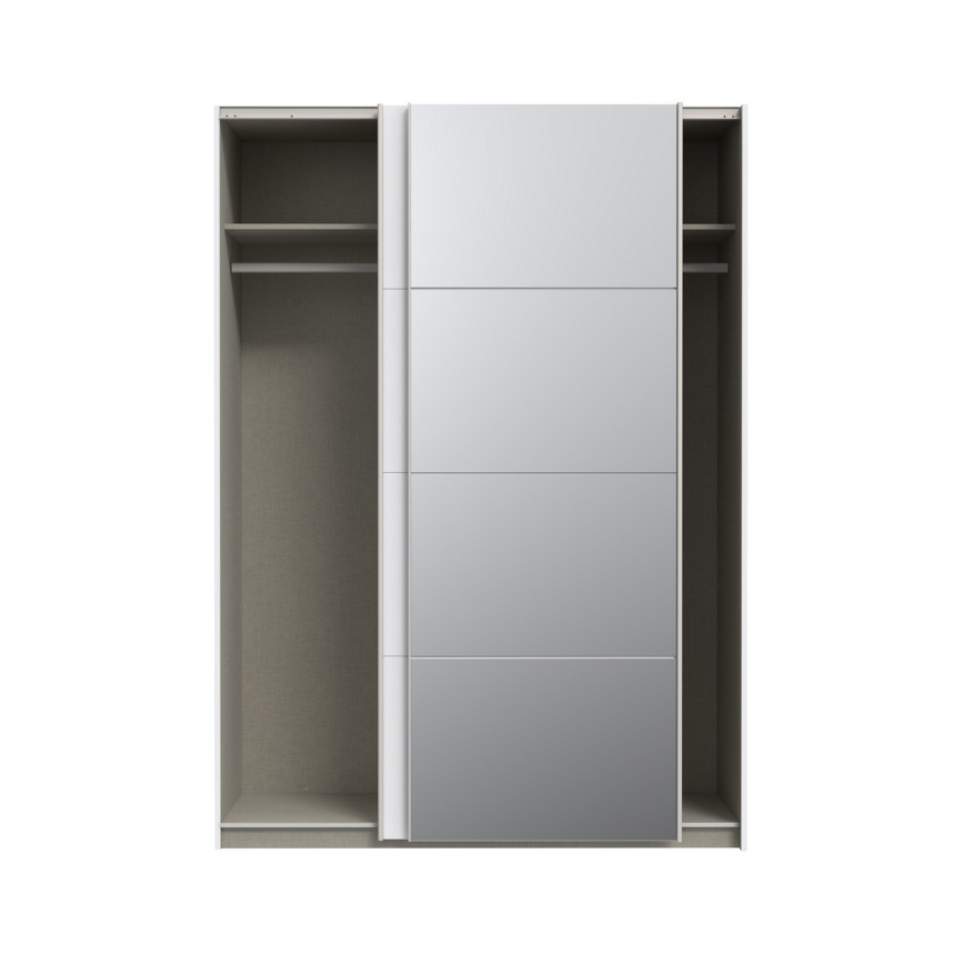 KARO Wardrobe with Mirror 150x210 cm, White