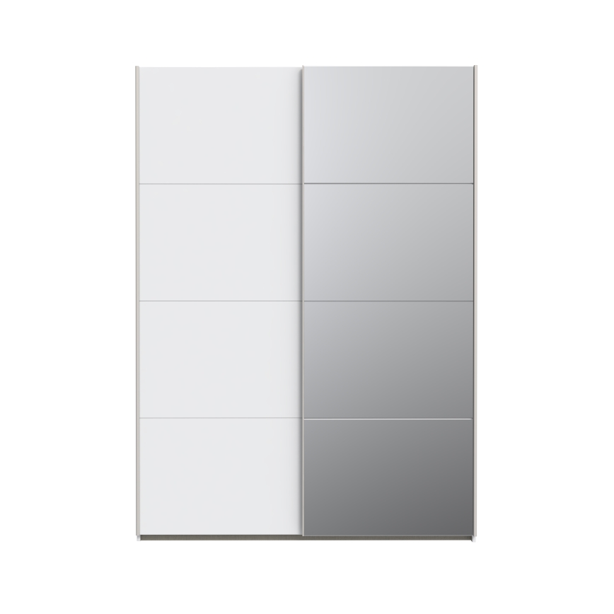 KARO Wardrobe with Mirror 150x210 cm, White
