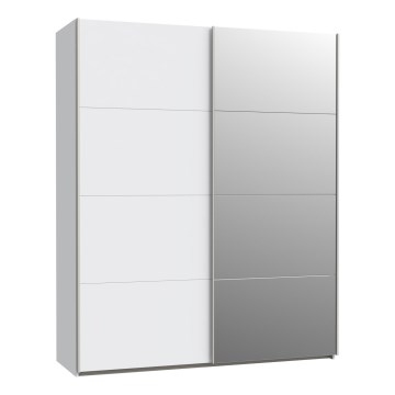 KARO Wardrobe with Mirror 170 x 210 cm, White