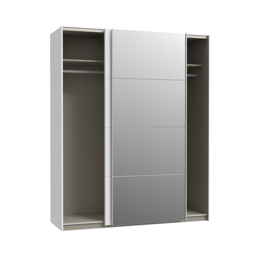 KARO Wardrobe with Mirror 170 x 210 cm, White