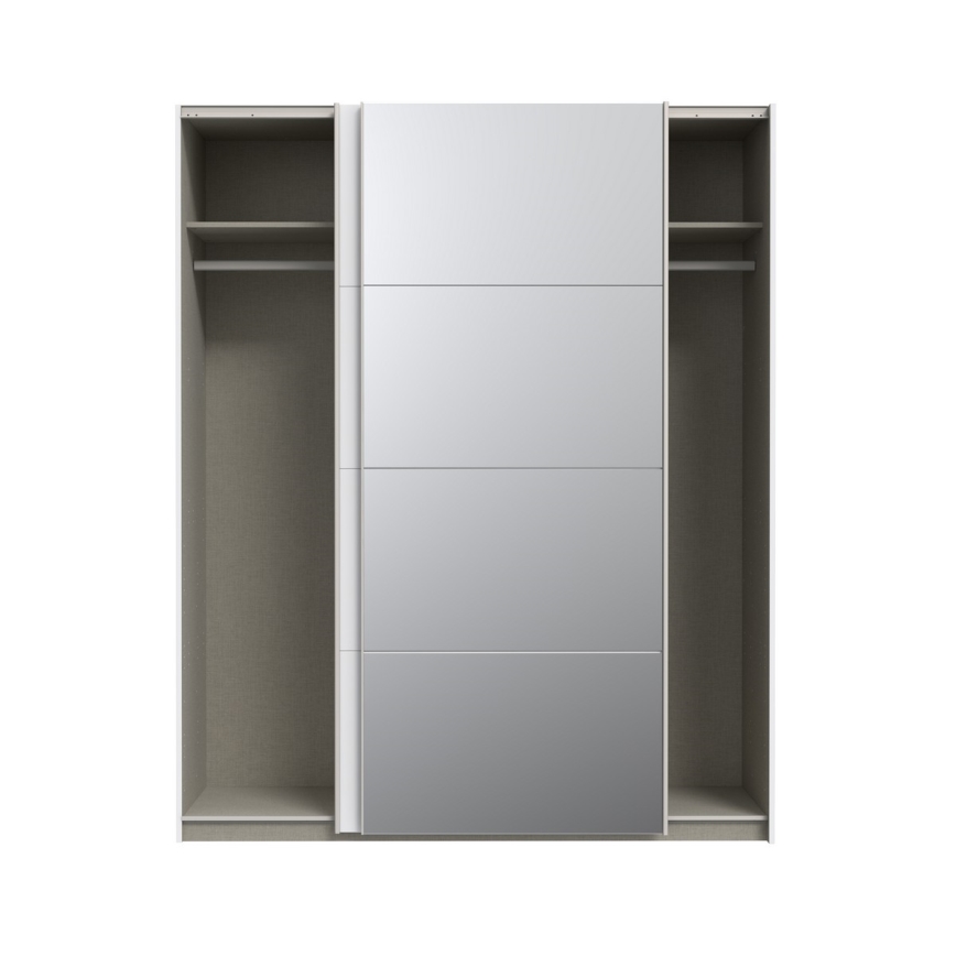 KARO Wardrobe with Mirror 170x210 cm, White