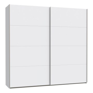 KARO Wardrobe with Mirror, 220 × 210 cm, White