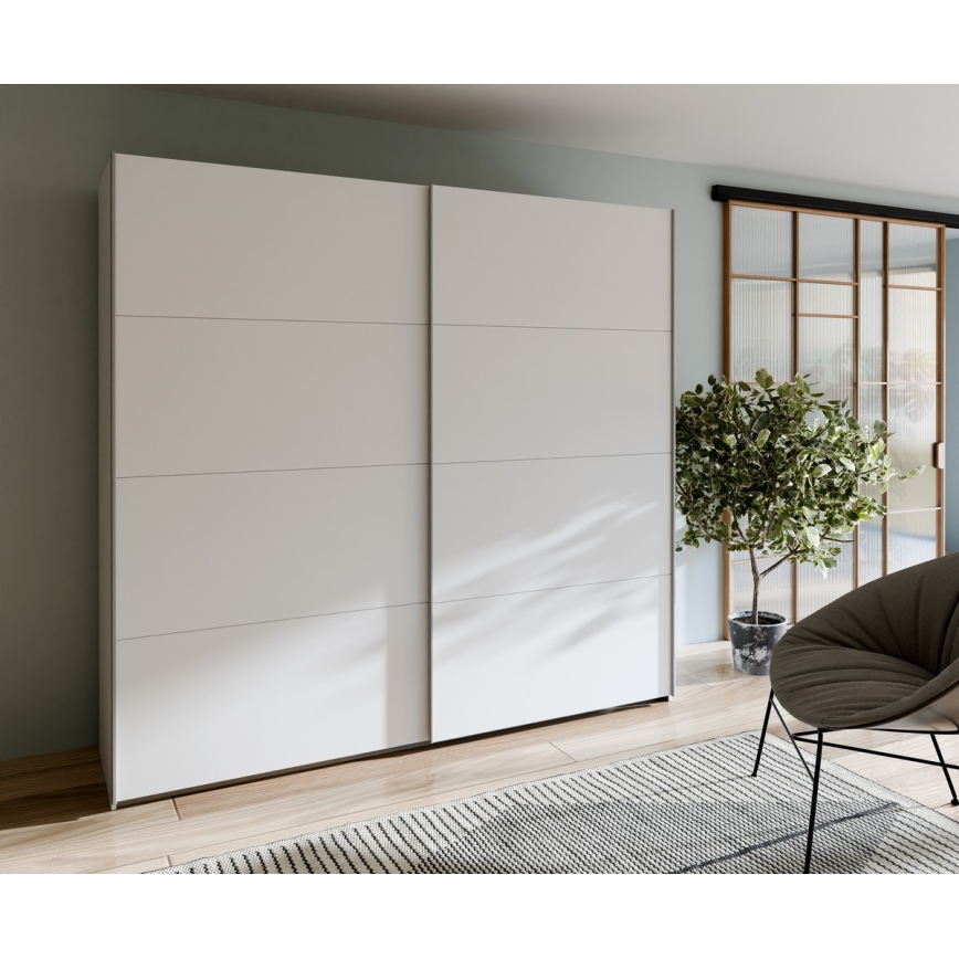 KARO Wardrobe with Mirror 220x210 cm White