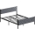 KAROM Metal Double Bed 160x200 cm, Grey — 200 kg Load Capacity